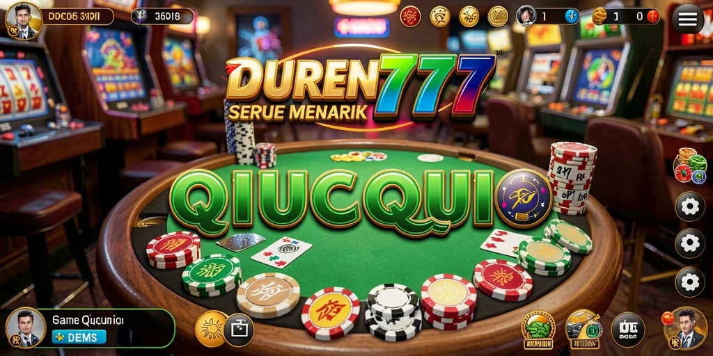 Screenshot DUREN777 menampilkan permainan QiuQiu yang seru dan penuh strategi.